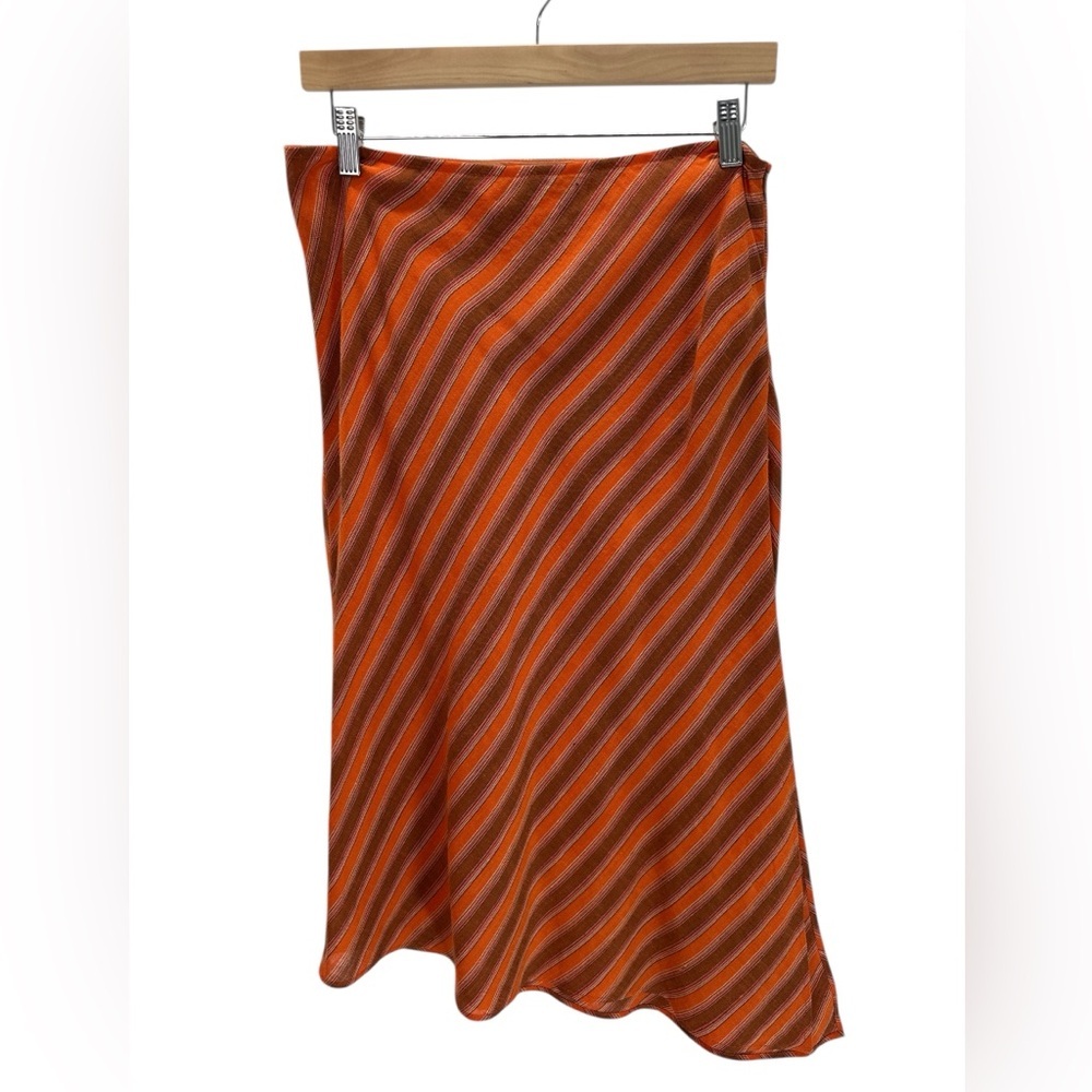 M Missoni Vintage 70s Style Knit Two Piece Orange Striped Tank Top Midi Skirt M - Picture 8 of 14